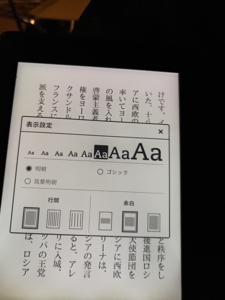 便利!便利!kindleは文字を大きくできるよ!