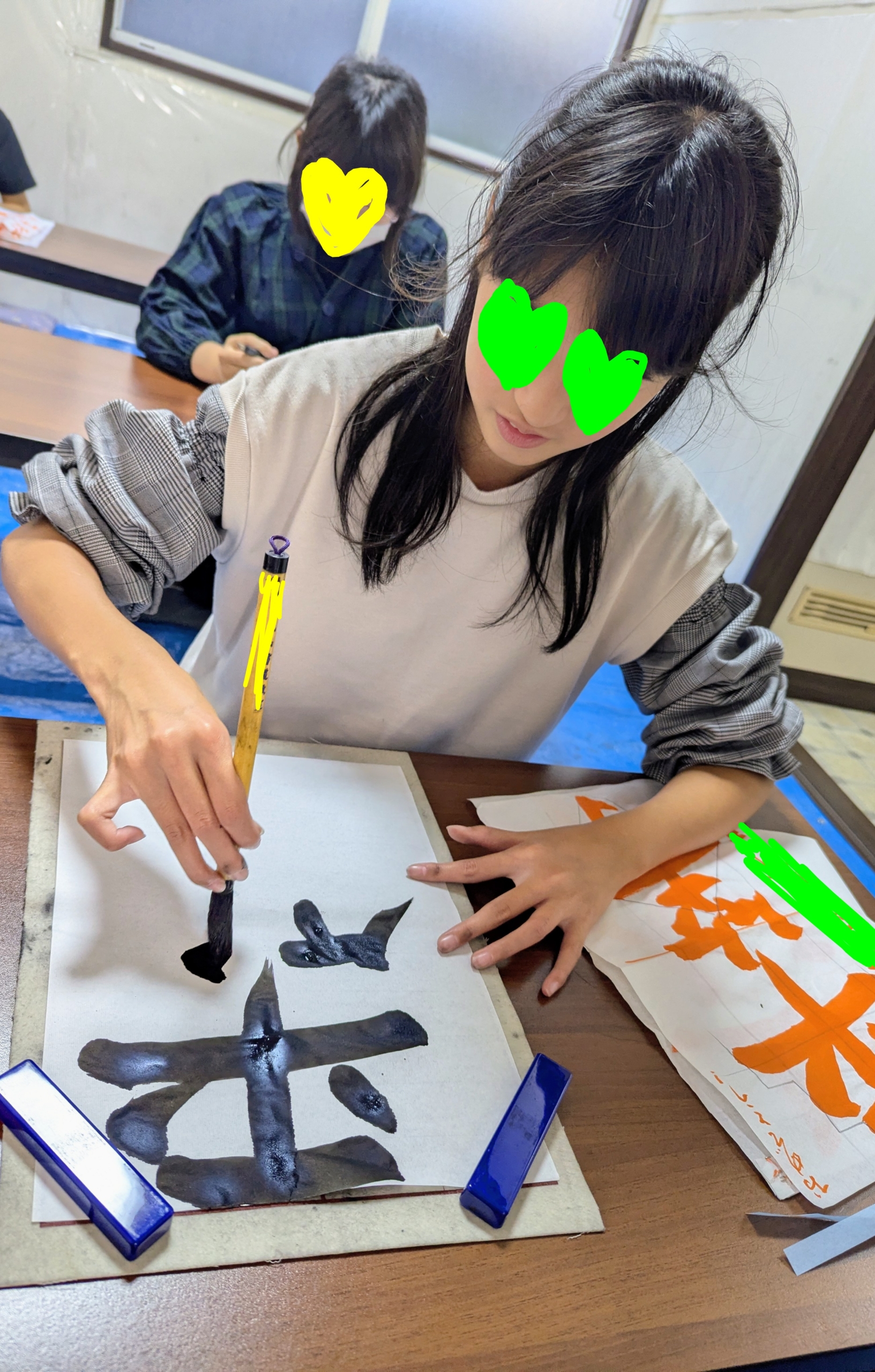 もうすぐ書き初め展の練習。